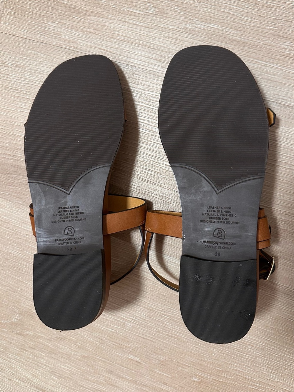 Bared Footwear Tan Brubru Sandal Size 39 - Picture 6 of 7